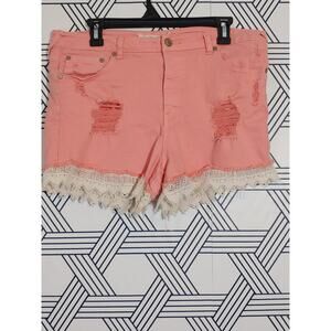 Altard State Distressed Crochet Boho Denim Short Size 30/11